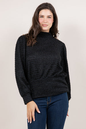 L/SLV MOCK NECK TOP T11647-2-0716