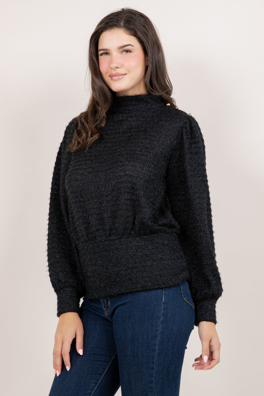 L/SLV MOCK NECK TOP T11647-2-0716