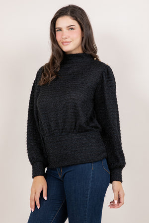 L/SLV MOCK NECK TOP T11647-2-0716