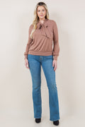 LS WIDE BAND BOW TIE PULL OVER - T11660-CSH-HACCI-TAUPE
