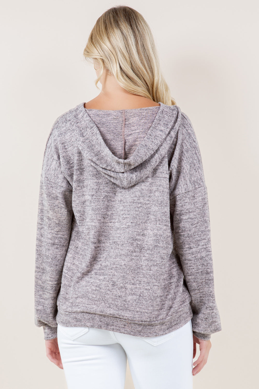 LS V NECK SEAM HIDDEN POCKET - T11674-2THACCI-PINK SAND
