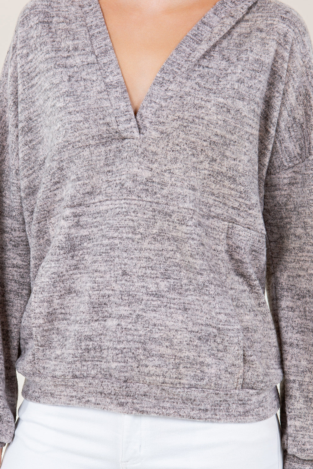 LS V NECK SEAM HIDDEN POCKET - T11674-2THACCI-PINK SAND