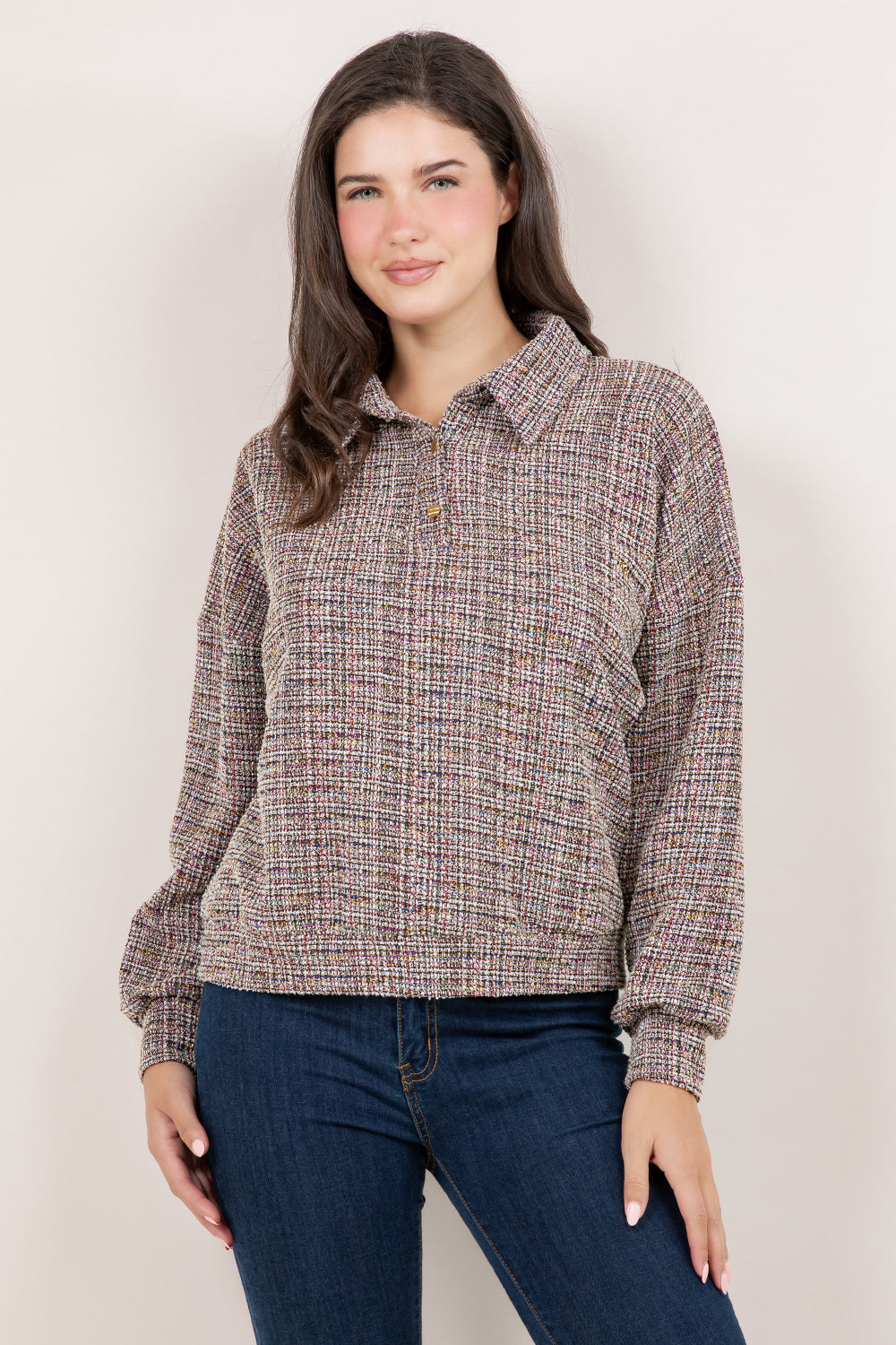 L/SLV HENLEY PULLOVER T11681-0294