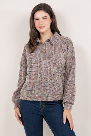 L/SLV HENLEY PULLOVER T11681-0294
