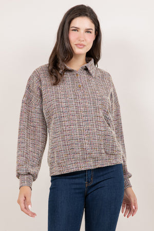 L/SLV HENLEY PULLOVER T11681-0294
