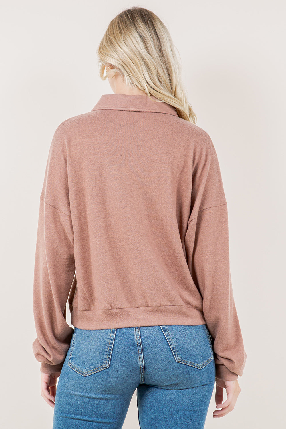 L/SLV DROP SHLD HENLEY PULLOVER - T11681-TAUPE-POCKET PATCH