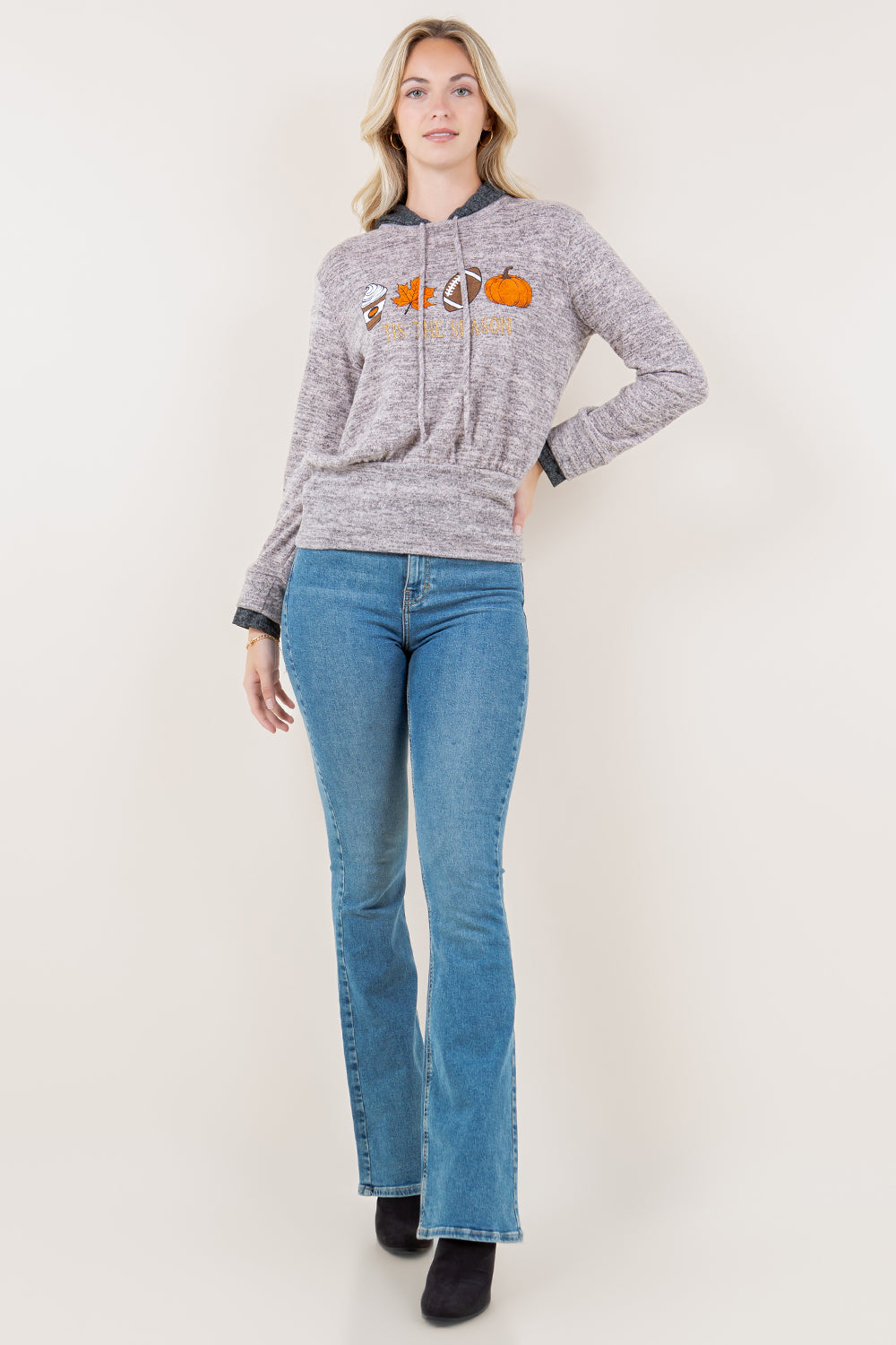LS WD WST BAND PULL OVER HOODIE - T11690-HACCI7111