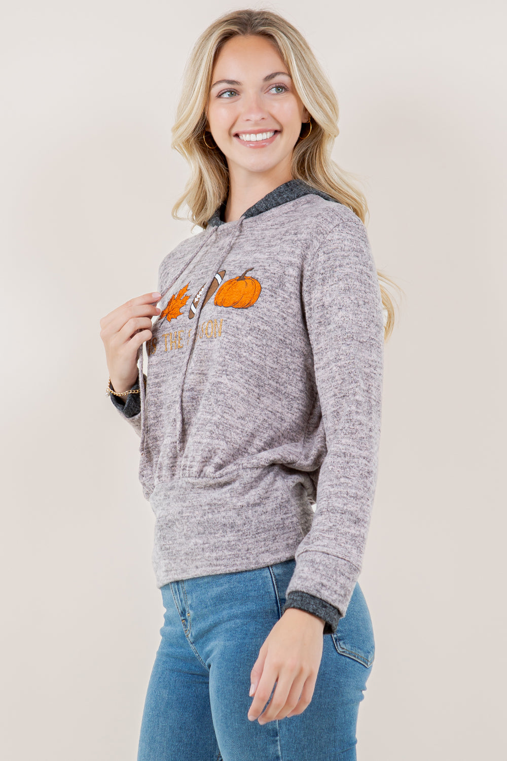 LS WD WST BAND PULL OVER HOODIE - T11690-HACCI7111