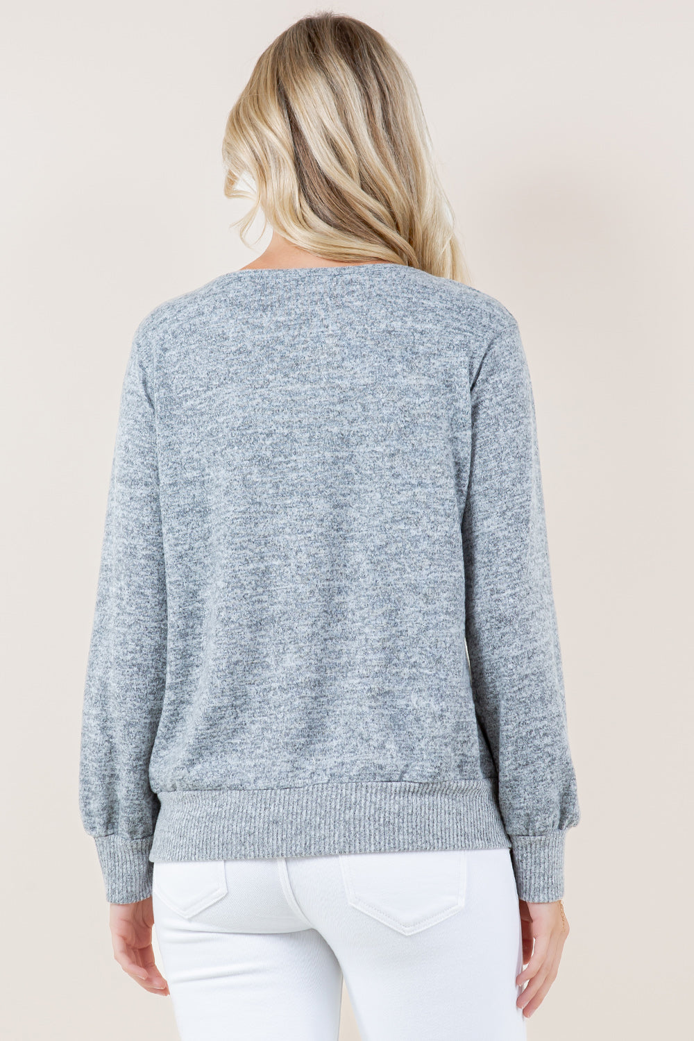 LS SQ NK BTTN FRT 2FER TOP - T11694-BRUSHHACCI