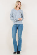 LS HOODED SWEATSHIRT TOP - T11699-HACCI7111