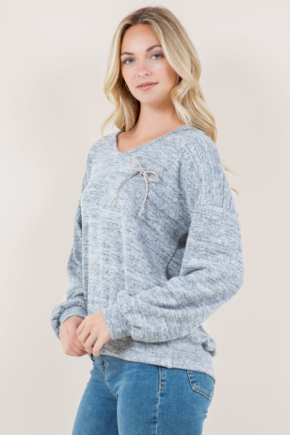 LS HOODED SWEATSHIRT TOP - T11699-HACCI7111