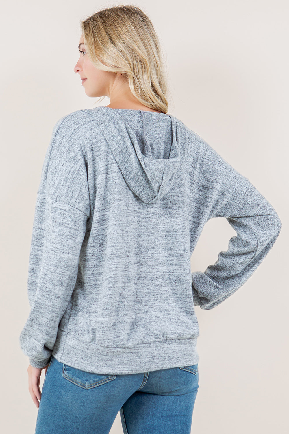 LS HOODED SWEATSHIRT TOP - T11699-HACCI7111