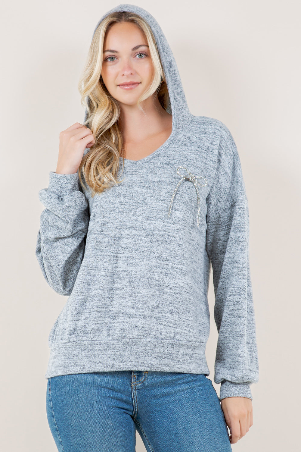 LS HOODED SWEATSHIRT TOP - T11699-HACCI7111