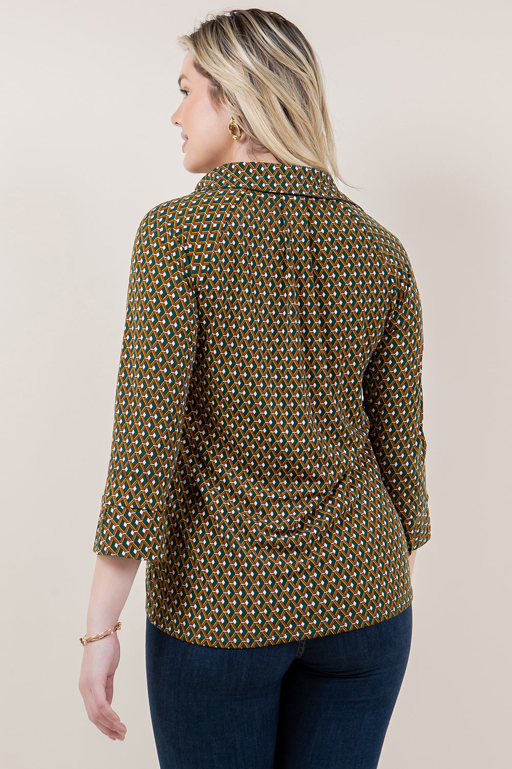 3/4 RAGLAN SLV COLLAR BUTTON FRT HI LO TOP - T11700-A4617