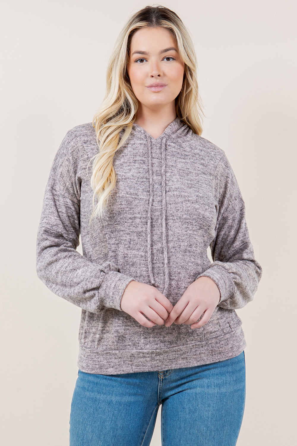 LS HOODED SIDE POCKET PULLOVER TOP - T11706-TOP-HACCI7111