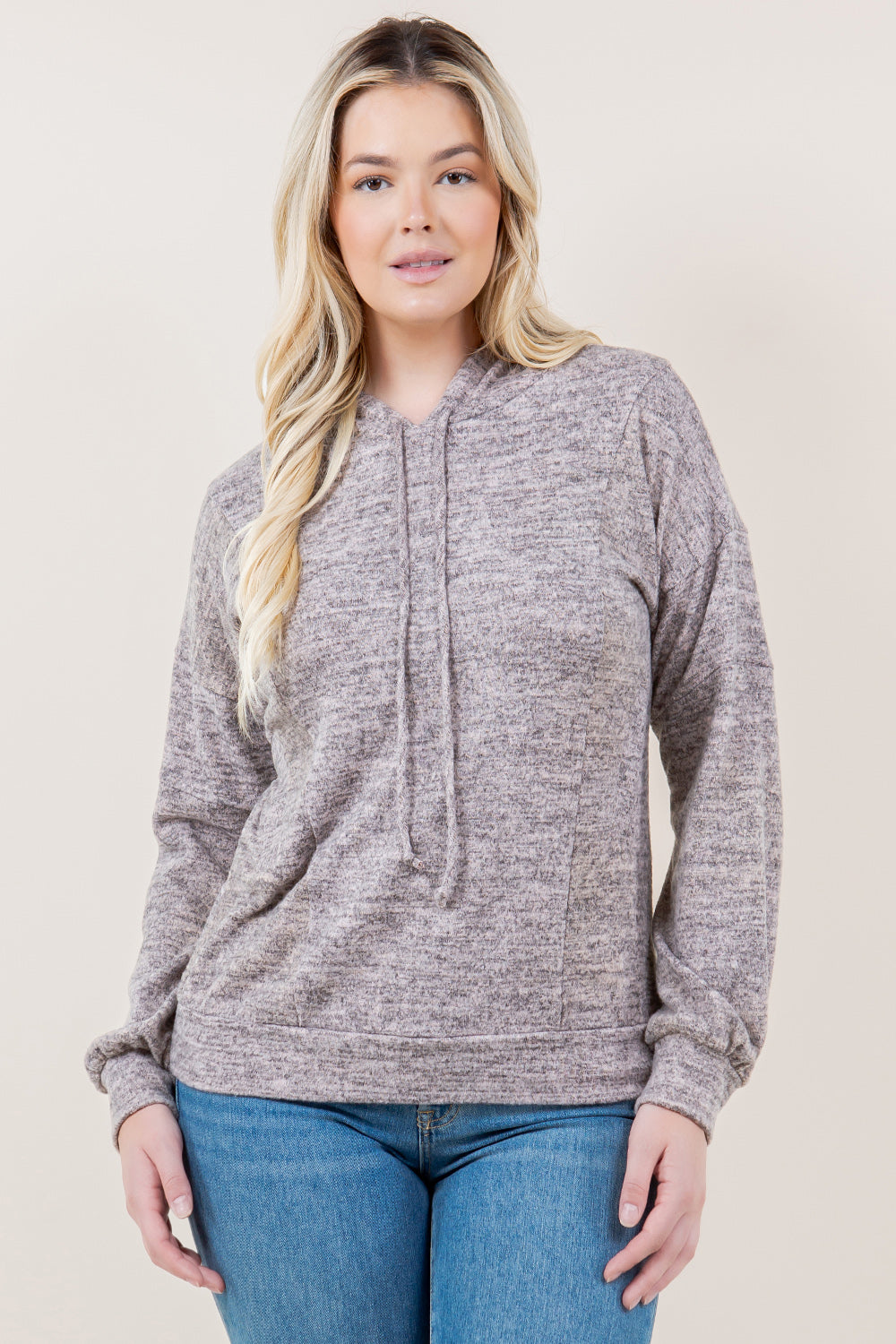 LS HOODED SIDE POCKET PULLOVER TOP - T11706-TOP-HACCI7111