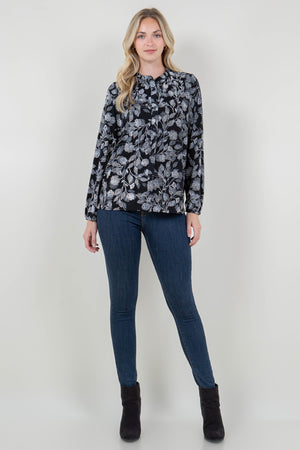 LS MANDARIN COLLAR BLOUSE TOP - T11719