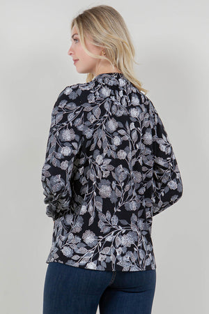 LS MANDARIN COLLAR BLOUSE TOP - T11719