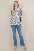L/SLV TIE NECK PEASANT TOP T11723-2202044