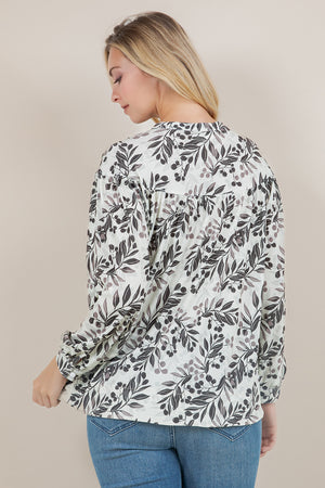 L/SLV TIE NECK PEASANT TOP T11723-2202044