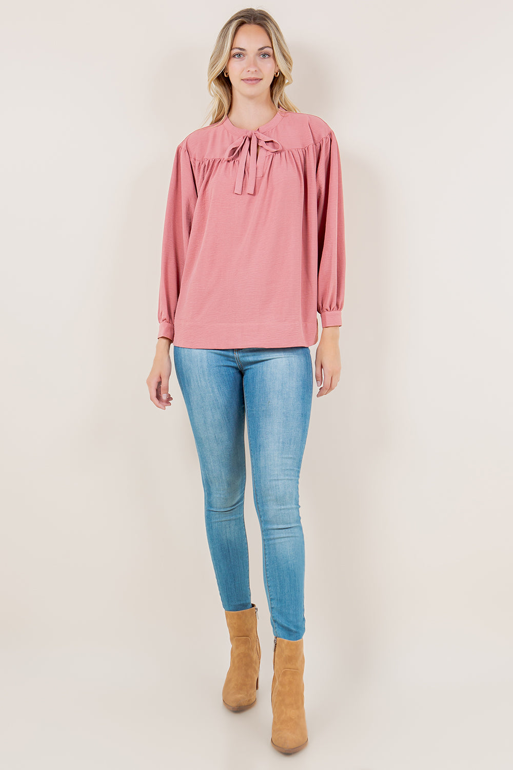 LS CIRCULAR CURVE YOKE RAGLAN NOTCH TOP - T11723-MAUVE