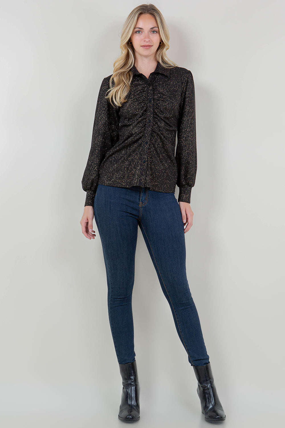 LS COLLAR BUTTON FRONT SHIRT - T11763-JN-5036