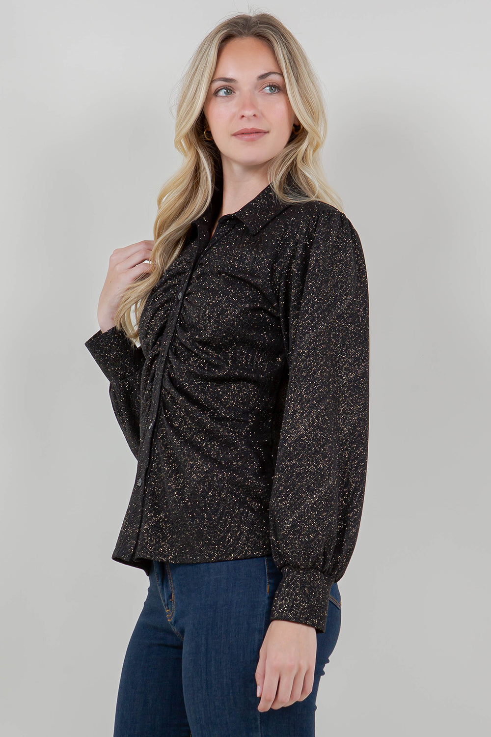 LS COLLAR BUTTON FRONT SHIRT - T11763-JN-5036