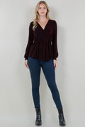 LS SURPLICE ASYM HEM SURPLICE TOP - T11766-1109
