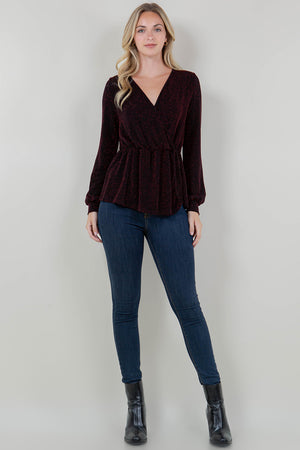 LS SURPLICE ASYM HEM SURPLICE TOP - T11766-1109