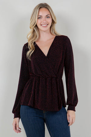 LS SURPLICE ASYM HEM SURPLICE TOP - T11766-1109
