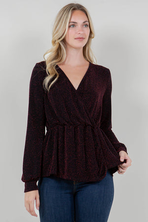 LS SURPLICE ASYM HEM SURPLICE TOP - T11766-1109