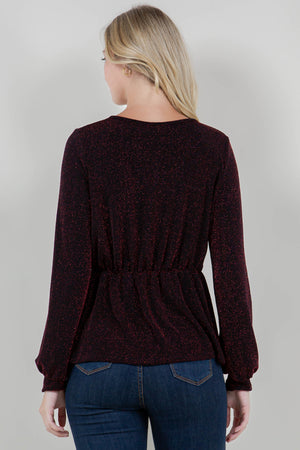 LS SURPLICE ASYM HEM SURPLICE TOP - T11766-1109