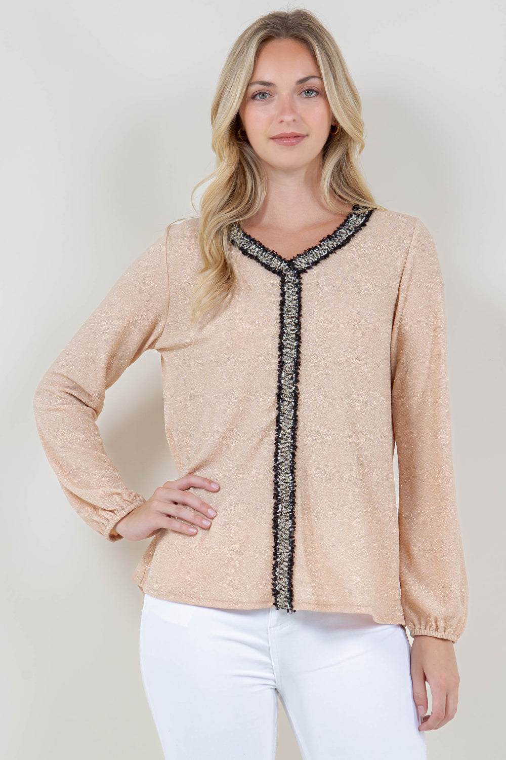 PUFF LS SEQUIN APPLIQUE SWING TOP - T11767-MG3062