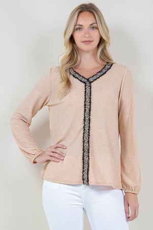 PUFF LS SEQUIN APPLIQUE SWING TOP - T11767-MG3062