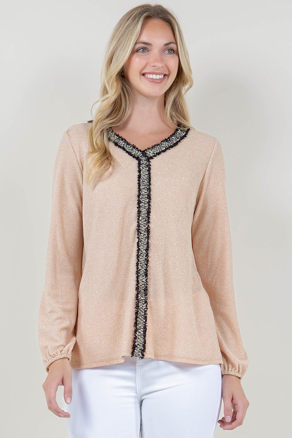PUFF LS SEQUIN APPLIQUE SWING TOP - T11767-MG3062