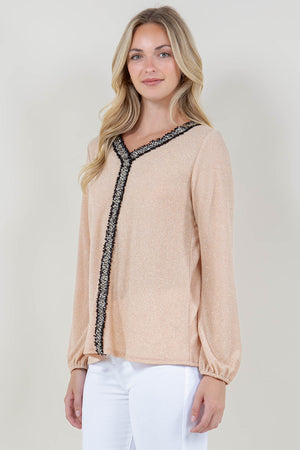 PUFF LS SEQUIN APPLIQUE SWING TOP - T11767-MG3062