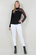 LS ASYM KEYHOLE MOCK NECK - T11794-GLTR-BLK