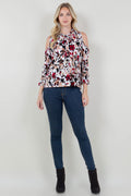 3/4 COLD SHOULDER SLV TIE FRONT NOTCH NK TOP - T11862PE-A0200