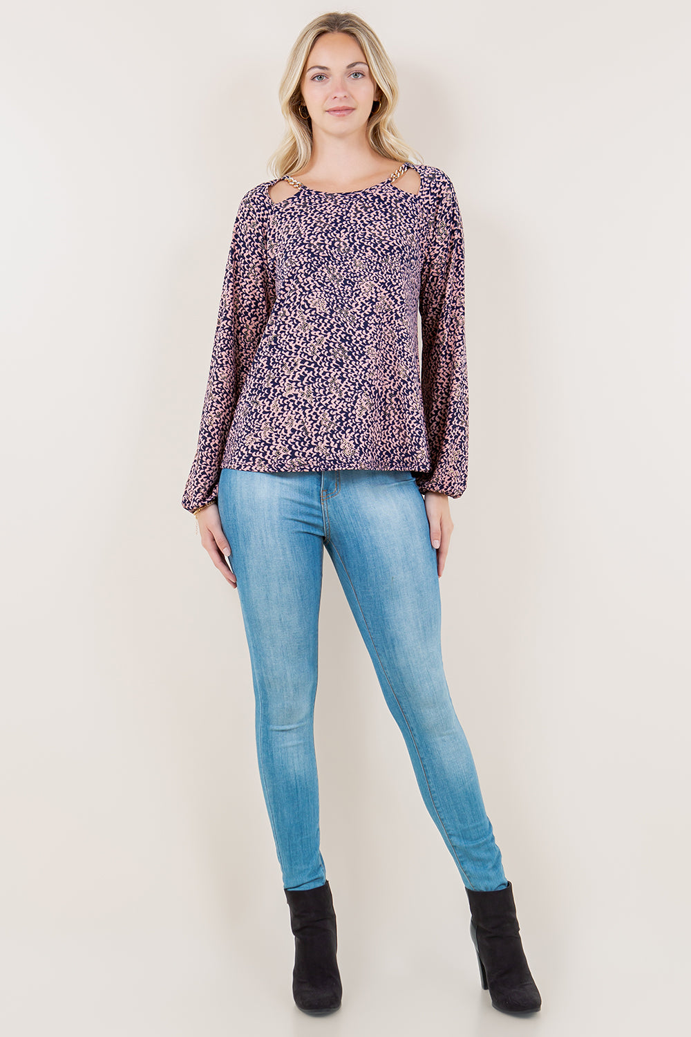 LS RAGLAN CHAIN CUT OUT SWING TOP - T11863PE-89226