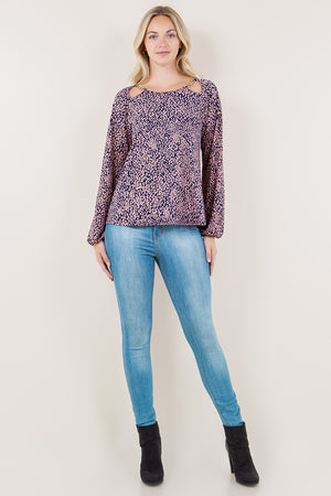 LS RAGLAN CHAIN CUT OUT SWING TOP - T11863PE-89226