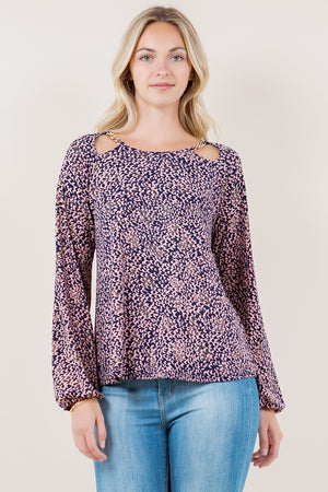 LS RAGLAN CHAIN CUT OUT SWING TOP - T11863PE-89226