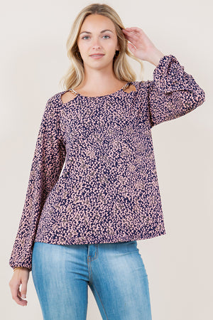 LS RAGLAN CHAIN CUT OUT SWING TOP - T11863PE-89226