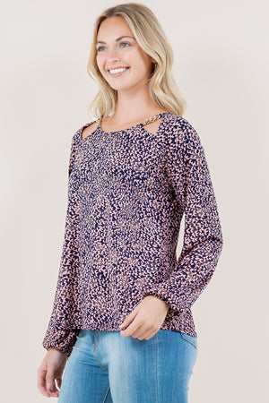 LS RAGLAN CHAIN CUT OUT SWING TOP - T11863PE-89226