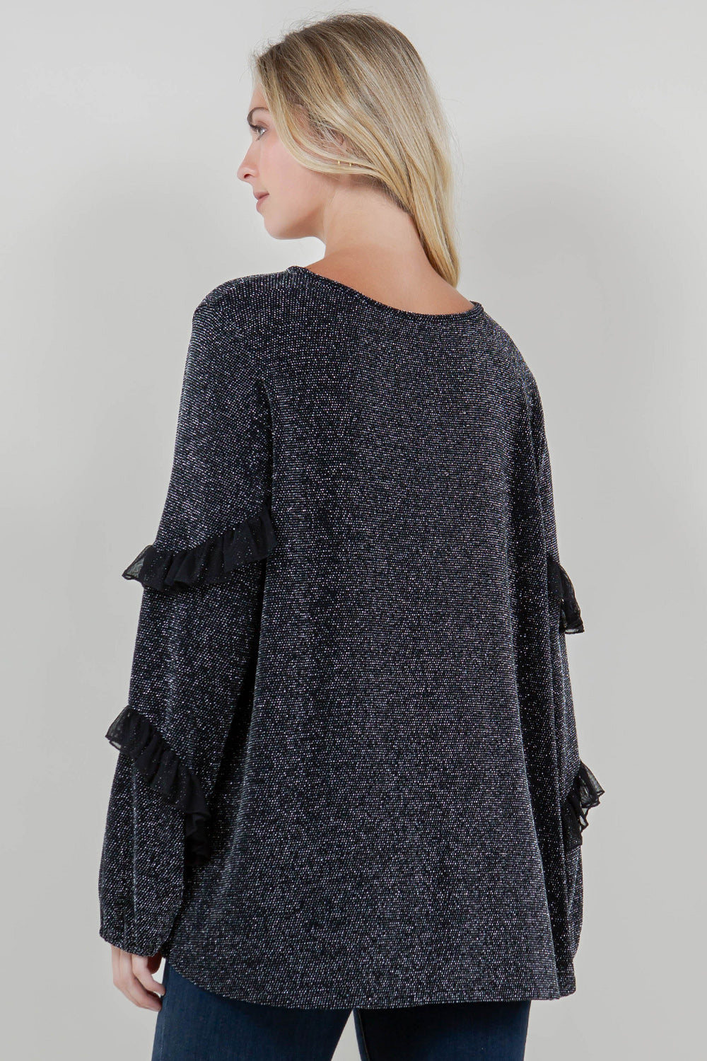 LS RUFFLE V NK SWING TOP - T11953X-5304