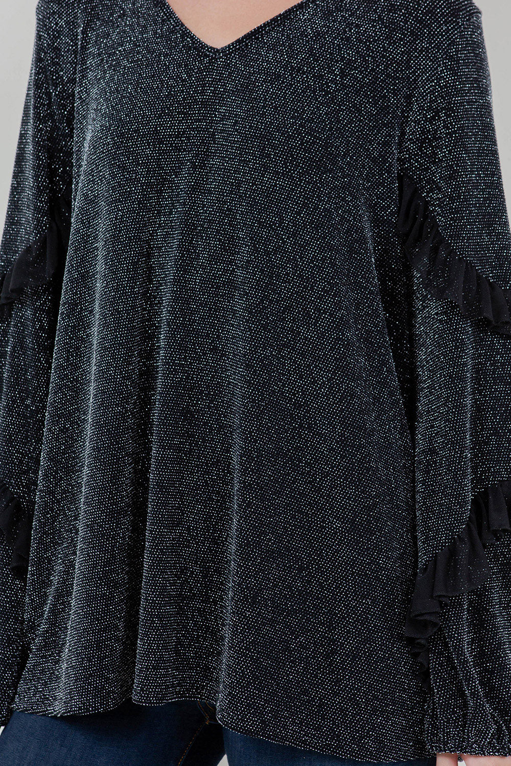 LS RUFFLE V NK SWING TOP - T11953X-5304