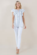 SL RUFFLE PLEATED V NK BIB TOP - T12416-0092