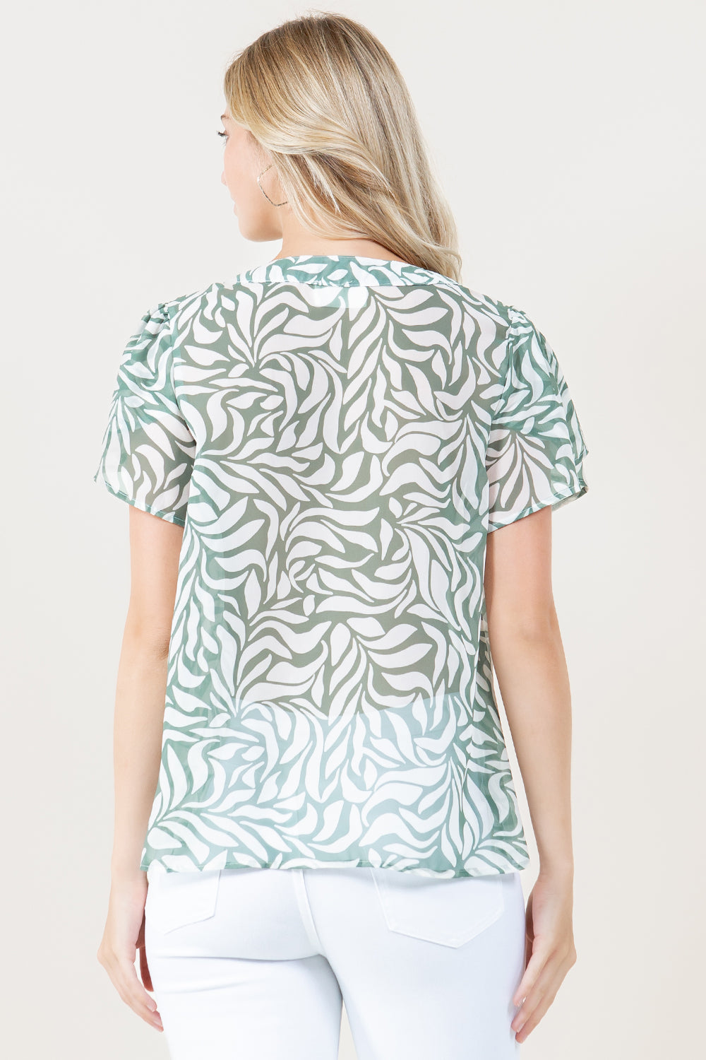 S/SLV TULIP FRONT PLEAT TOP - T12440-1610