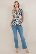 S/SLV PETAL NOTCH NECK TOP T12440-A47891