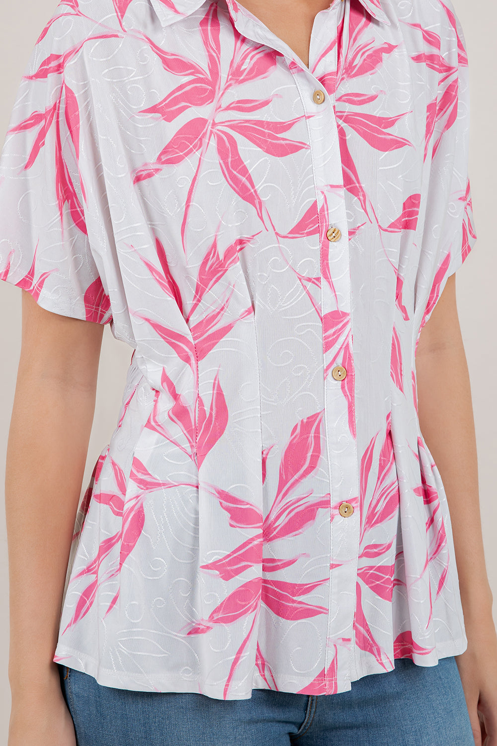 S/SLV DOLMAN BUTTON UP SHIRT T12443-2502004