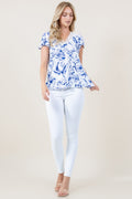 S/SLV CROCHET V NECK TOP - T12451-MK7925